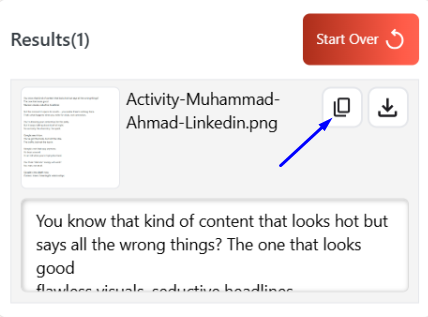 Copy Text from LinkedIn Post